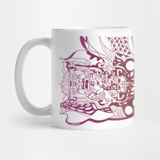 red light astronaut in mayan ship arts Mug